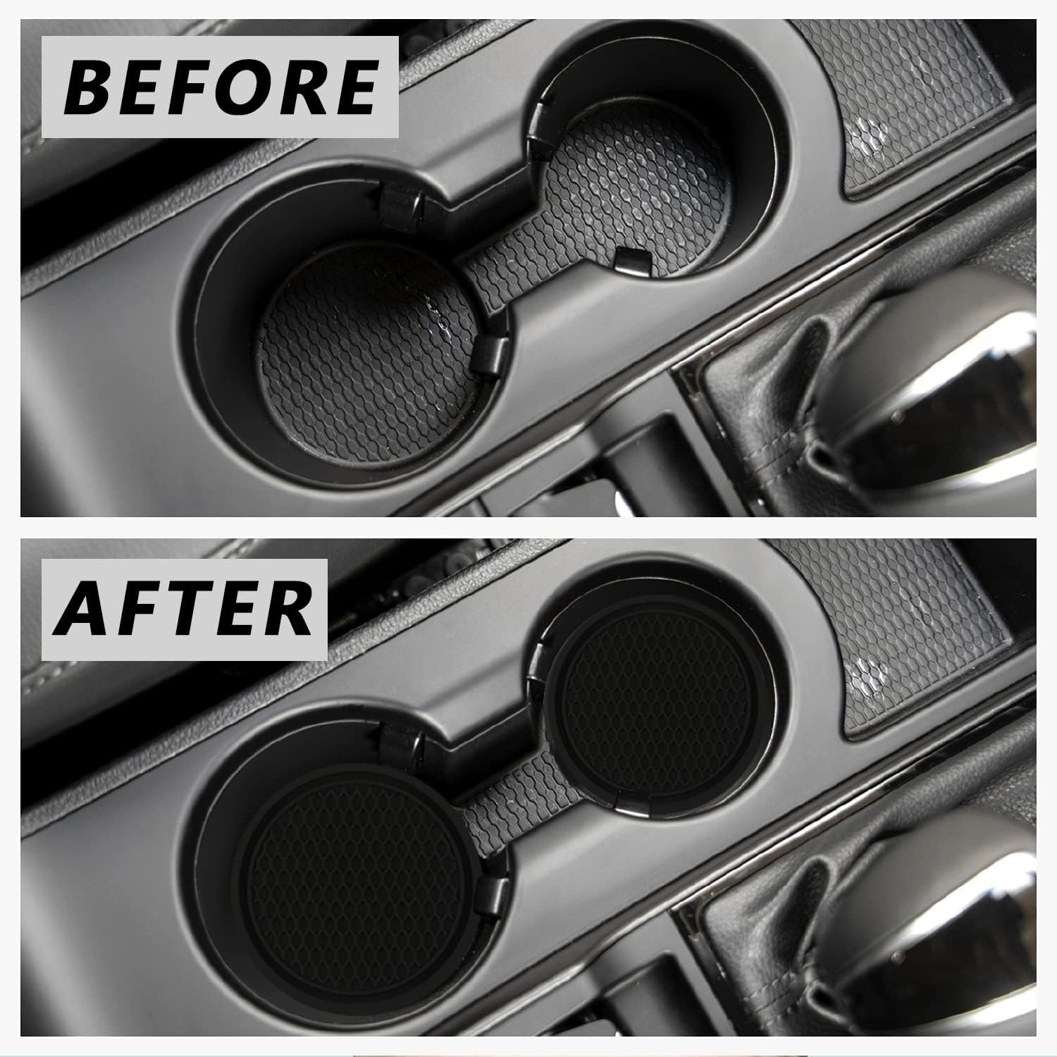 Car Cup Holder Coasters – 4PCS Non-Slip Silicone Inserts for Cup Holders