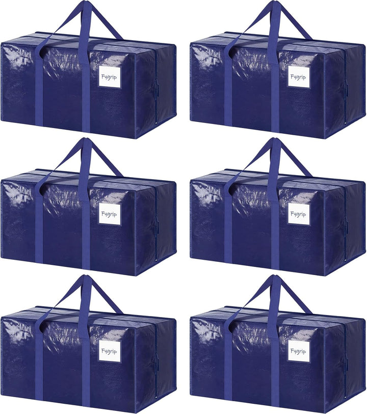 6-Pack Extra Heavy Duty Large Moving Bags – Durable Waterproof Storage Totes