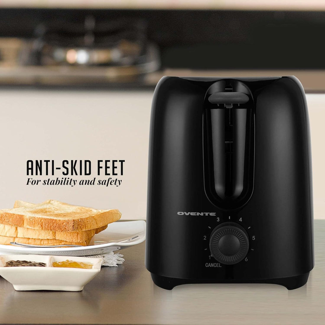 Electric 2-Slice Toaster with 6-Shade Browning & Removable Tray