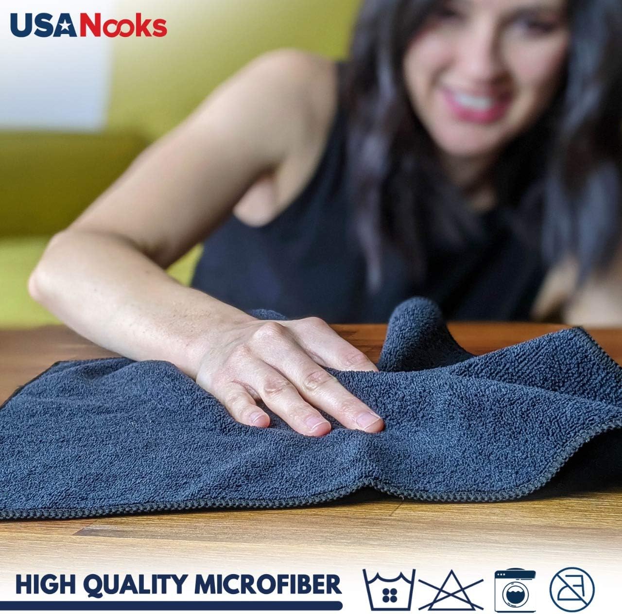 Cleaning Cloths 12 Pack – Ultra Absorbent, Lint-Free Towels 12.5"x12.5" (Grey)