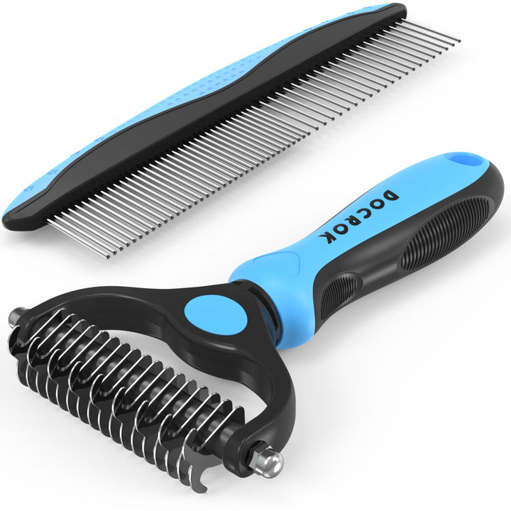 Pet Grooming Combo – Blue Deshedding Brush & and Dematting