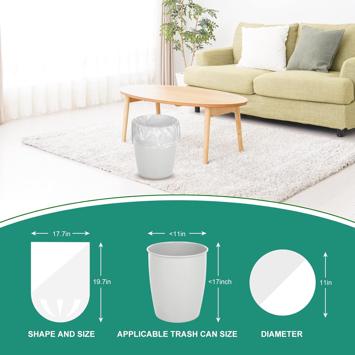 4 Gallon Trash Bag Strong, Leakage-Free, Small Garbage Bags