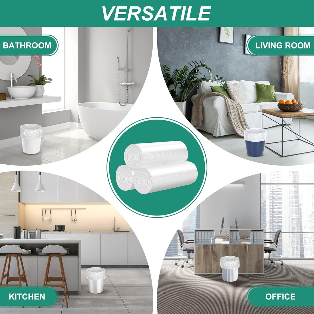 4 Gallon Trash Bag Strong, Leakage-Free, Small Garbage Bags