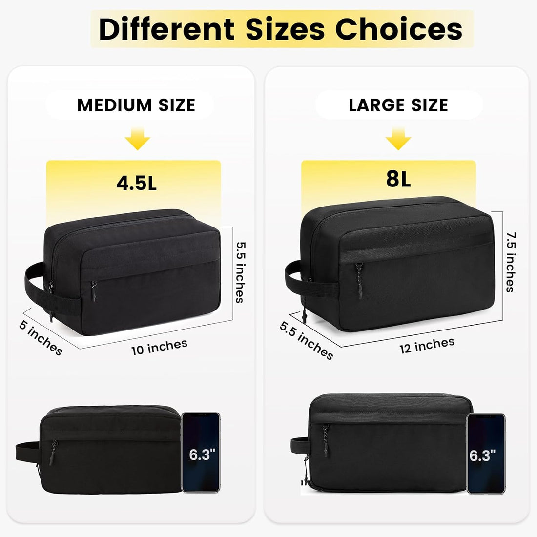 Travel Toiletry Bag for Men – Hanging Water-Resistant Dopp Kit