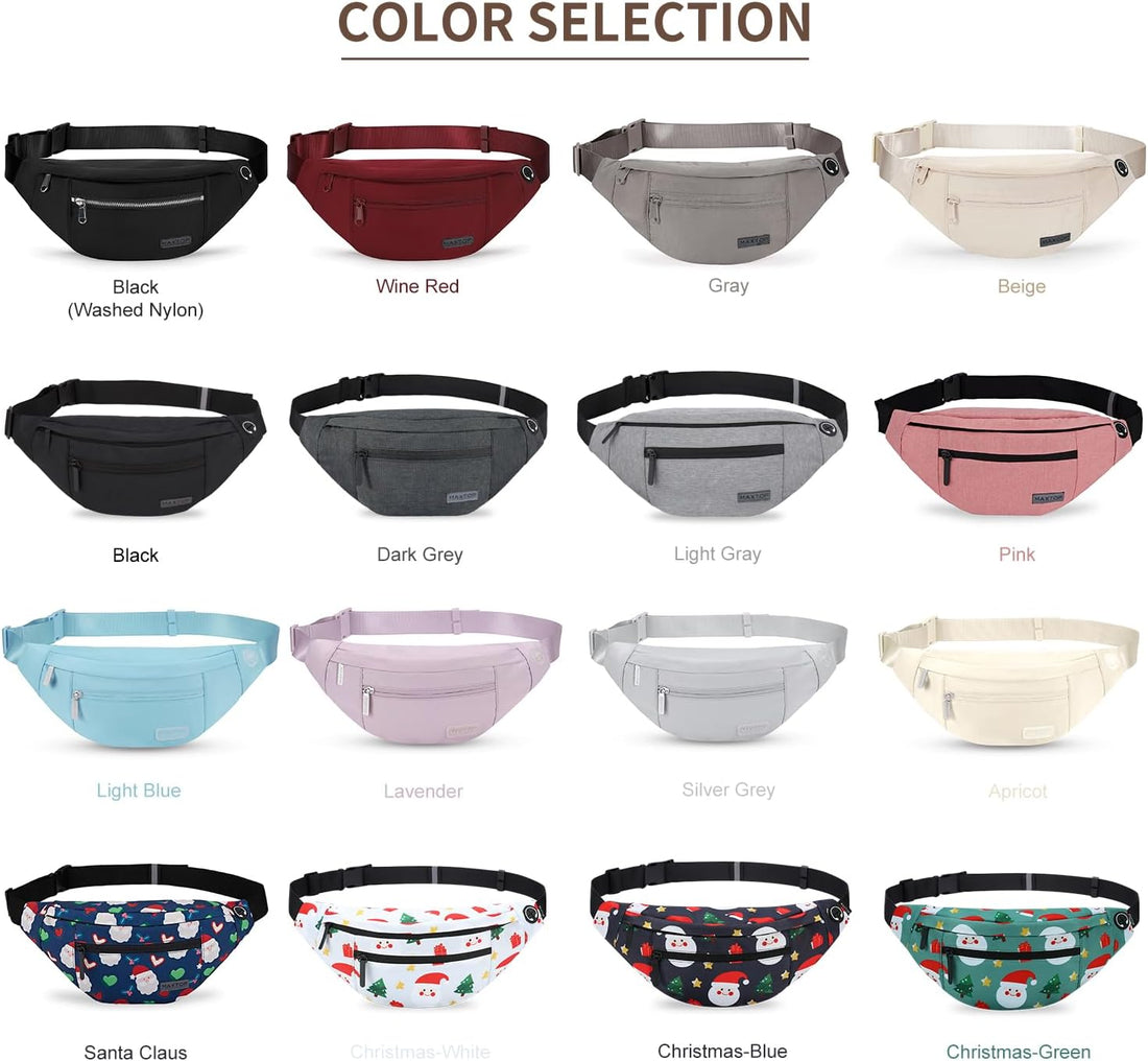 Large Crossbody Fanny Pack with 4 Zippered Pockets – Versatile