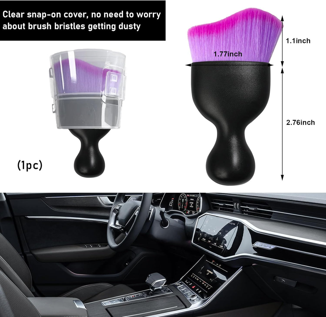 Car Detailing Brush with Curved Soft Bristles – Interior Cleaning Tool