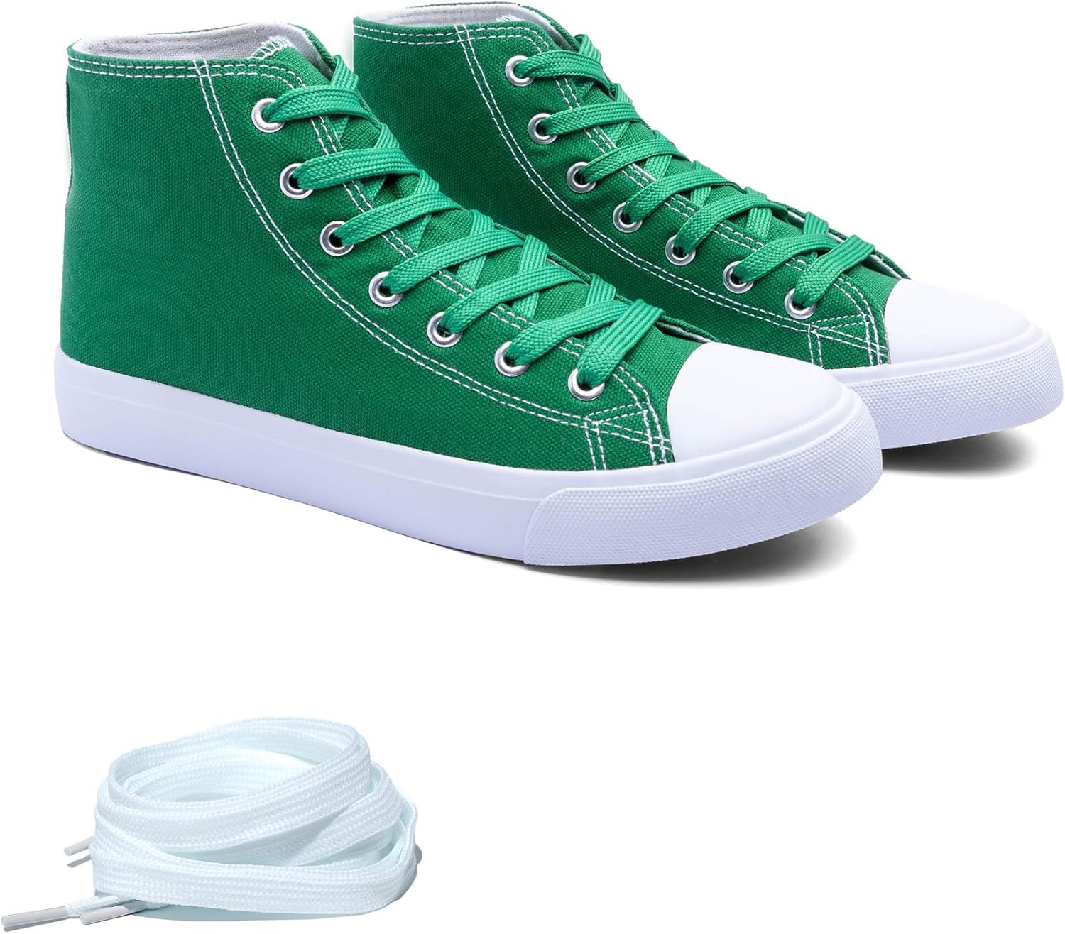Women’s High-Top Canvas Sneakers – Lace-Up Casual Shoes with Extra Laces