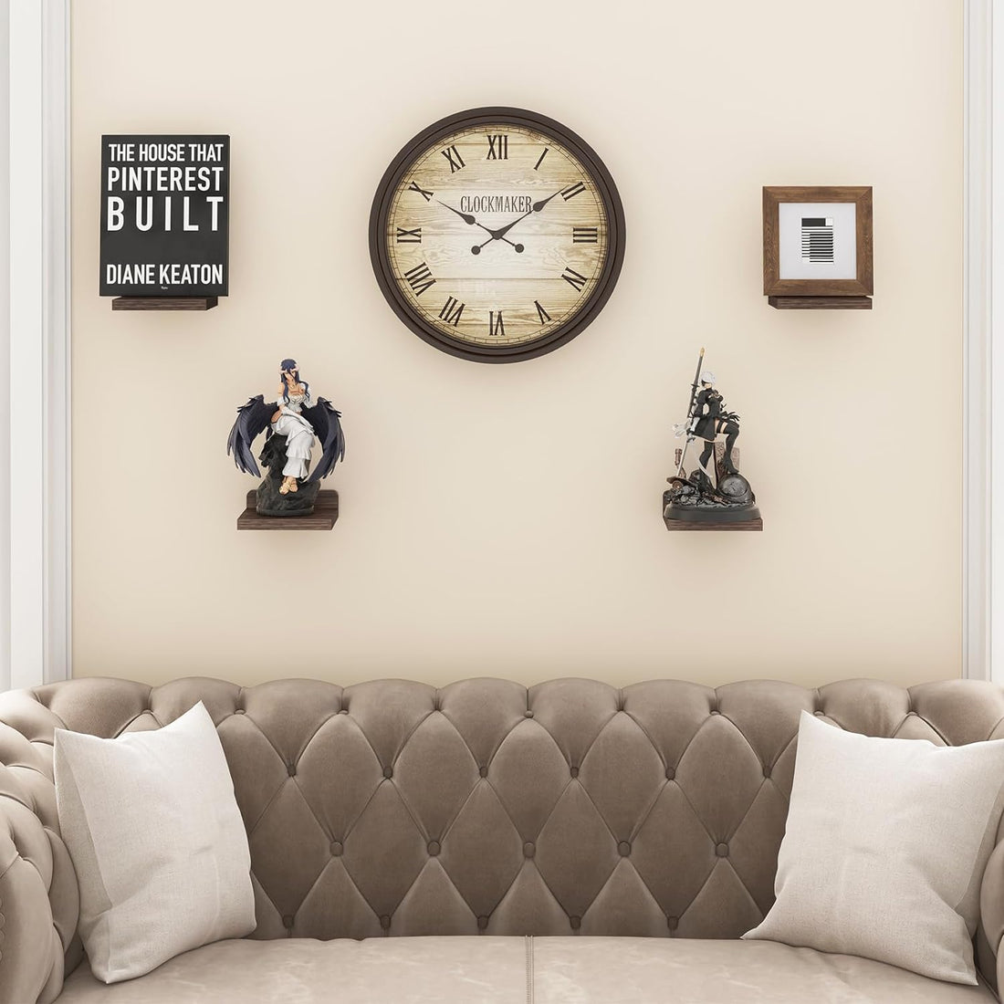 Fixwal Small Floating Shelves, 5x5 Inches Set of 4 – Rustic Wood