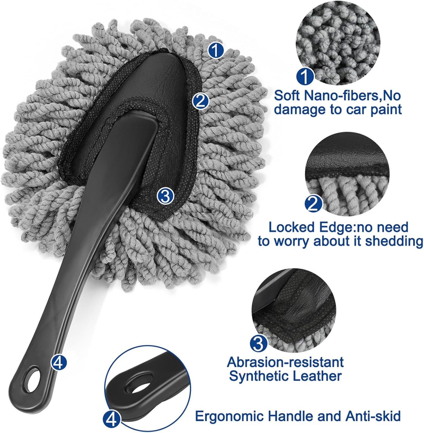 Car Interior Duster & Detail Brush Cleaning Gel Kit – Soft Dash Vent