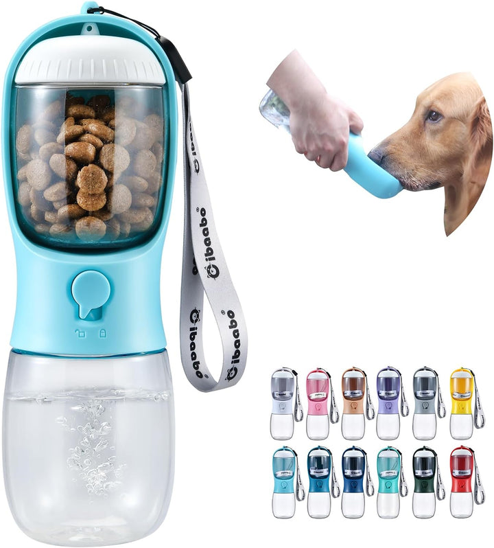 Dog Water Bottle with Food Container Travel Puppy Water Bowl