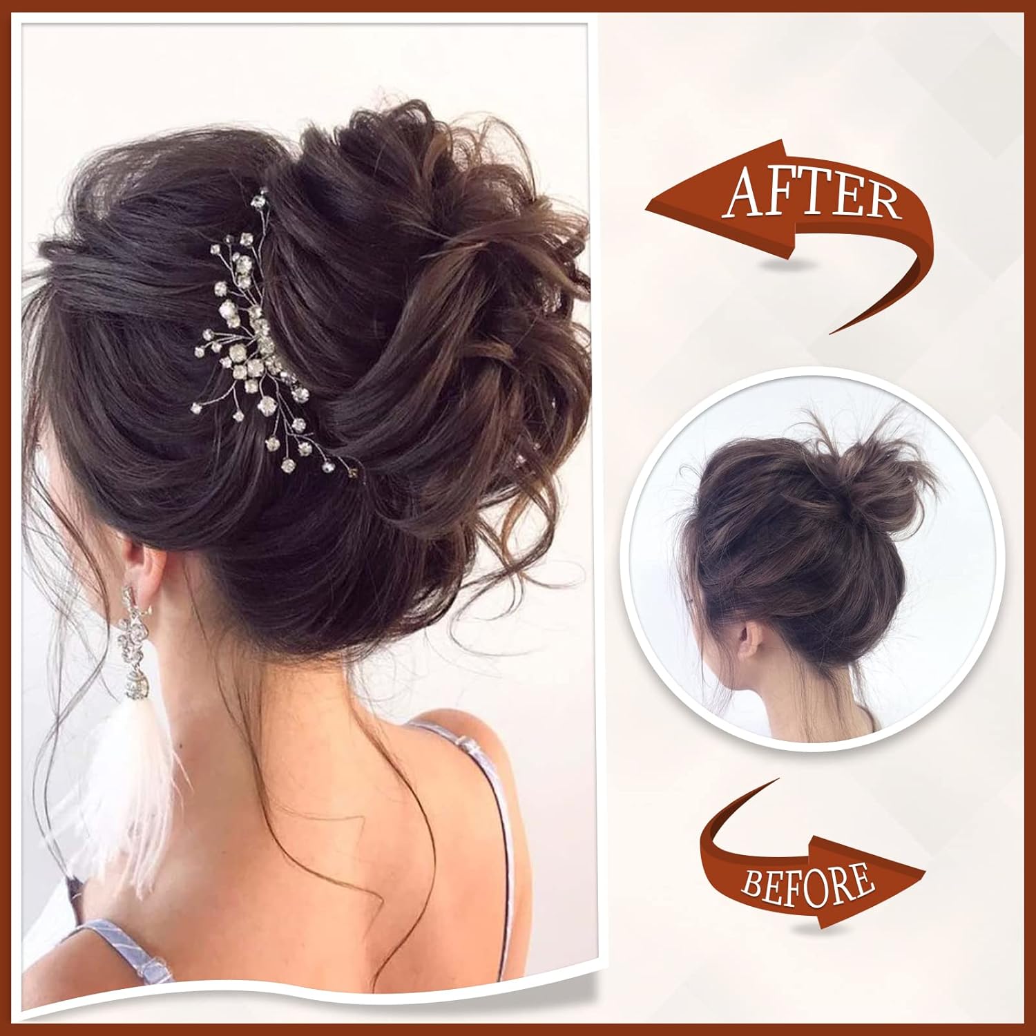 Sofeiyan Claw Clip Messy Bun Hairpieces – Wavy Curly Hair Bun Clip-in Claw Chignon Ponytail Hairpiece, Tousled Updo Synthetic Hair Extension for Women, Honey Blonde/Platinum Blonde