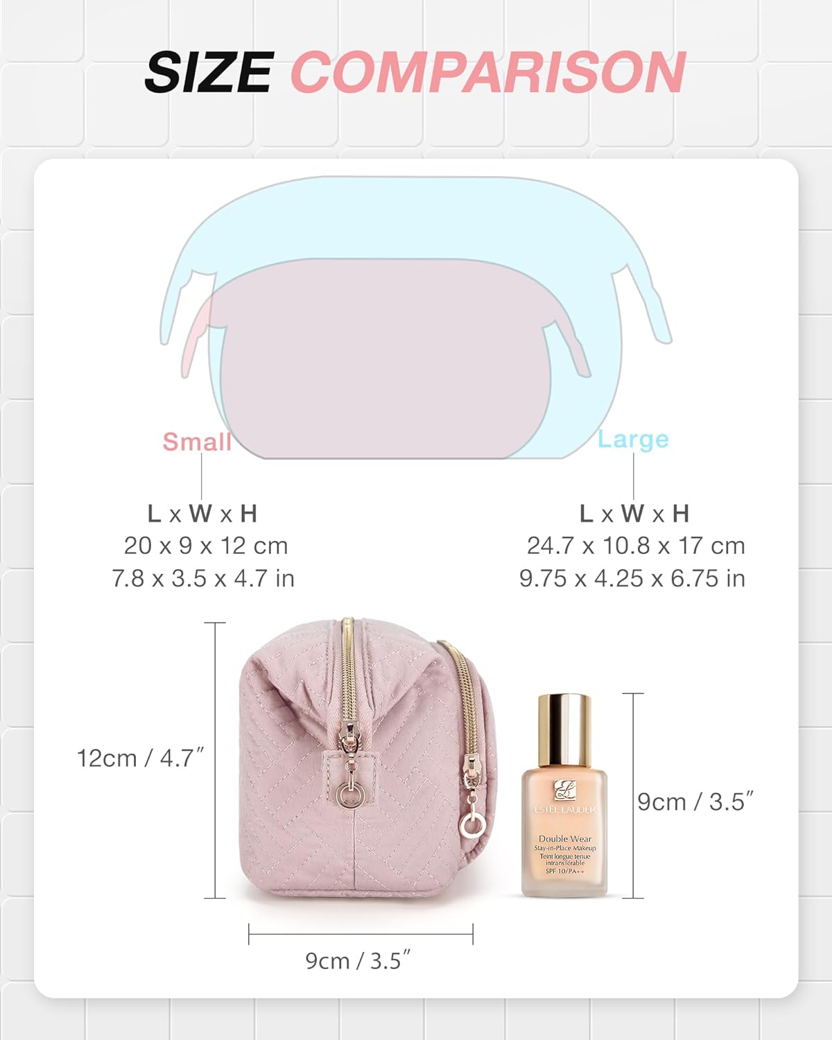 Travel Makeup Bag – Large Cosmetic Organizer Case with Wide-Open Design