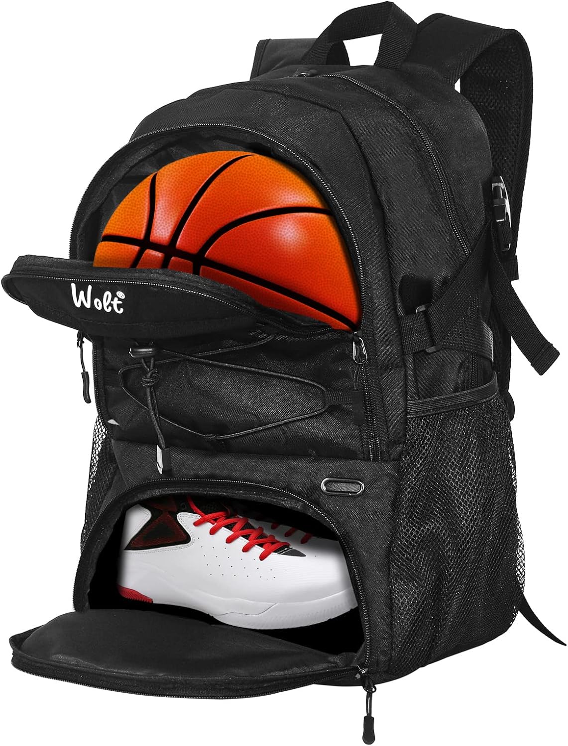 WOLT Basketball Backpack with Shoe & Ball Compartments