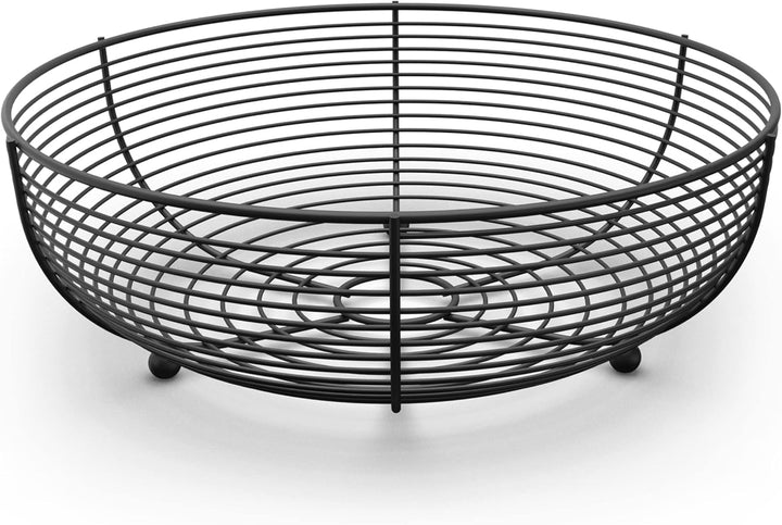 Countertop Fruit Bowl, Wire Basket for Fruits, Breads, Vegetables,Snacks, Black