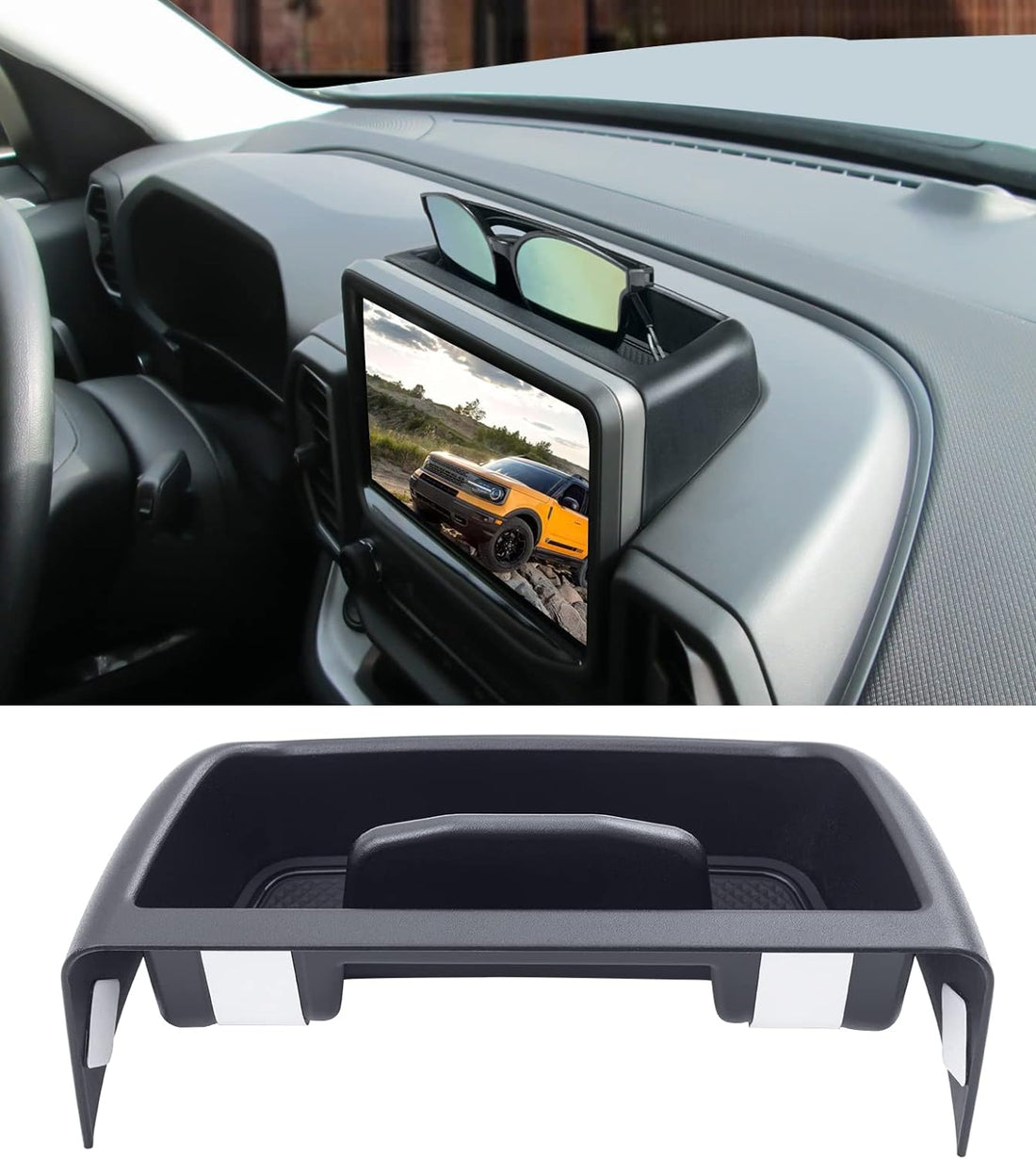 Dash Tray with Coin Holder ABS Storage for Bronco Sport 2021-2024