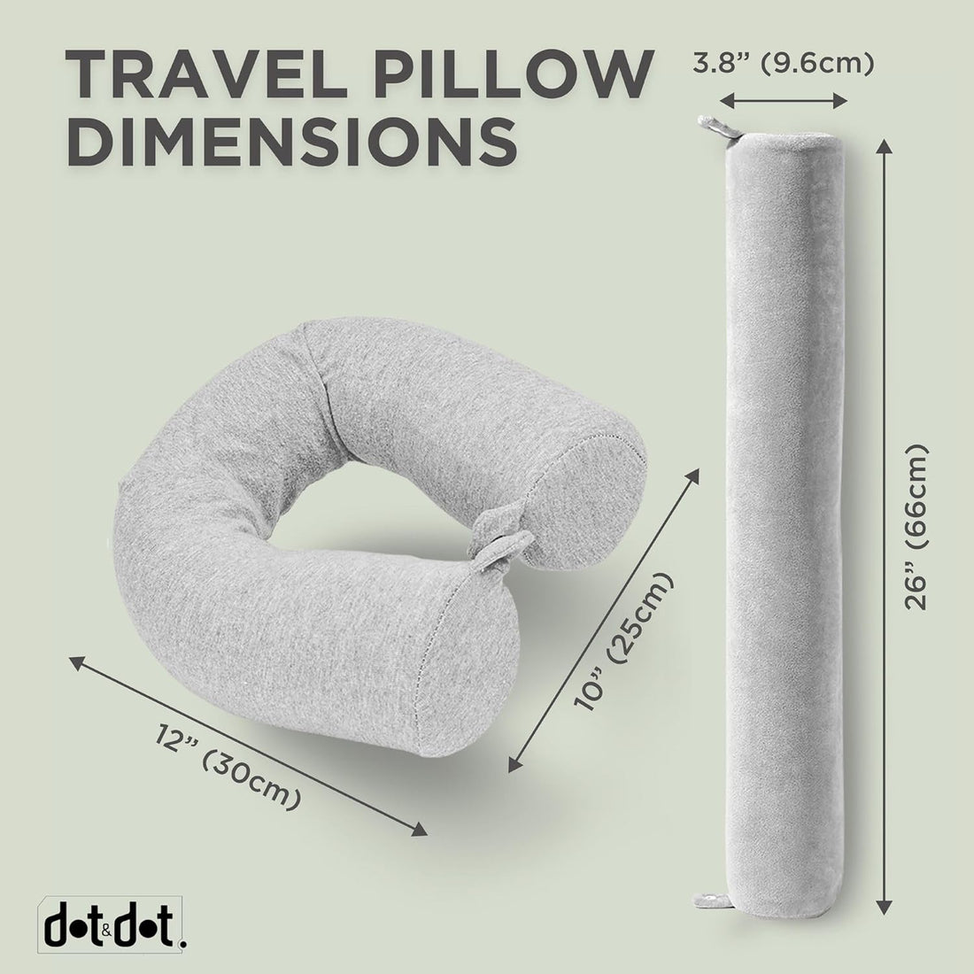 Dot&Dot Twist Memory Foam Travel Pillow – Adjustable Neck Support