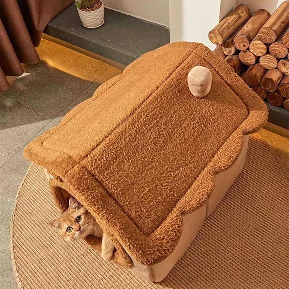 Cat Bed for Indoor Cats – Cozy Cave Bed & Tent with Cushion