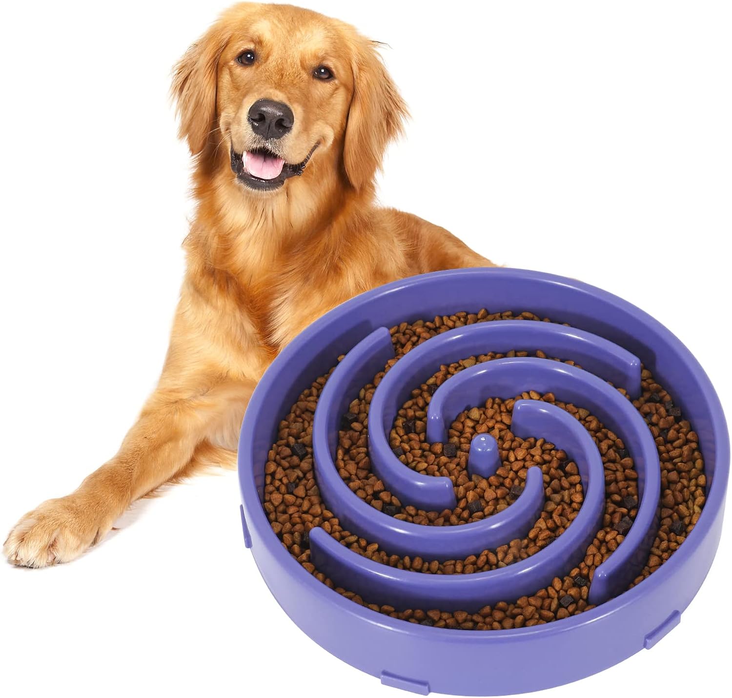 Slow Feeder Large Dog Bowl – Non-Slip Maze Puzzle Bowl for Medium & Large Dogs