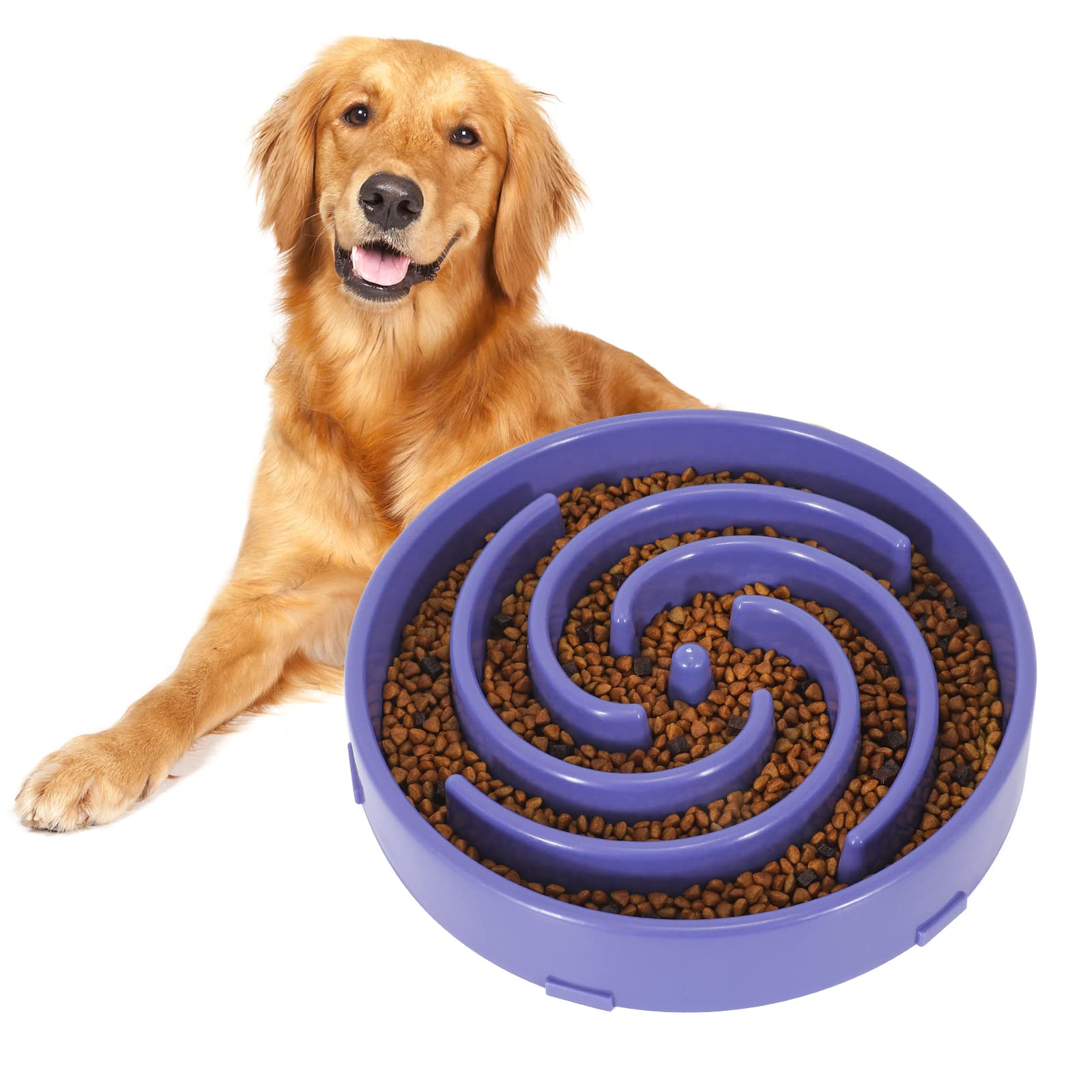 Slow Feeder Large Dog Bowl – Non-Slip Maze Puzzle Bowl for Medium & Large Dogs