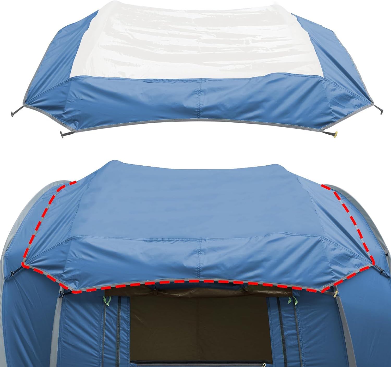 Transparent Replacement Rain Tarp for 4-Person Pop-Up Tent