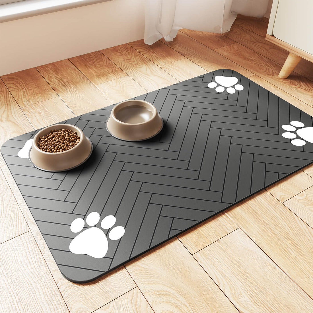 Pet Feeding Mat – Absorbent, Waterproof Bowl Placemat (12"x20")