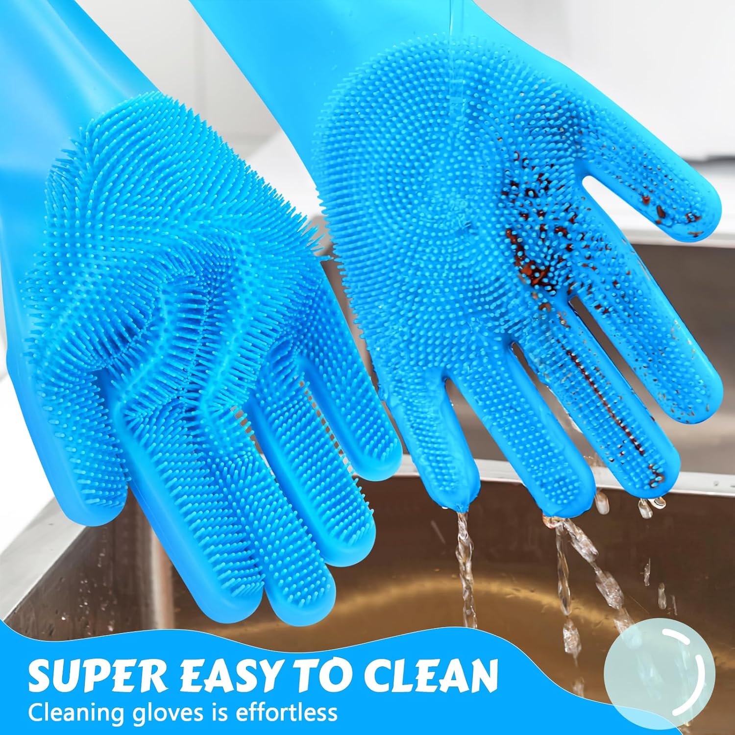Pecute Pet Grooming Gloves – Heat Resistant Silicone Gloves with High-Density Teeth,