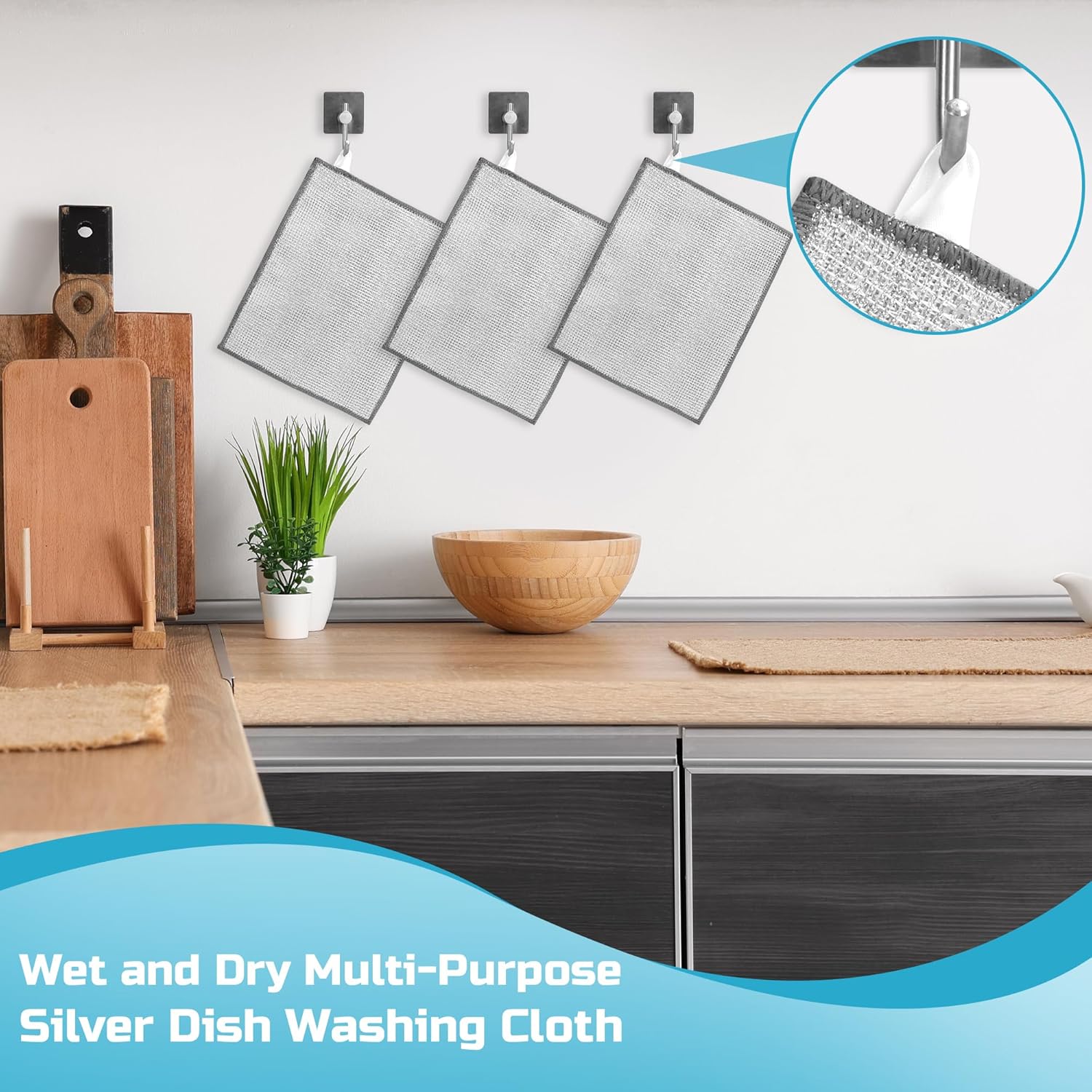 10 Pcs Upgrade 3-Layer Metal Dish Cloth – No Scratches, No Odor Dishwashing