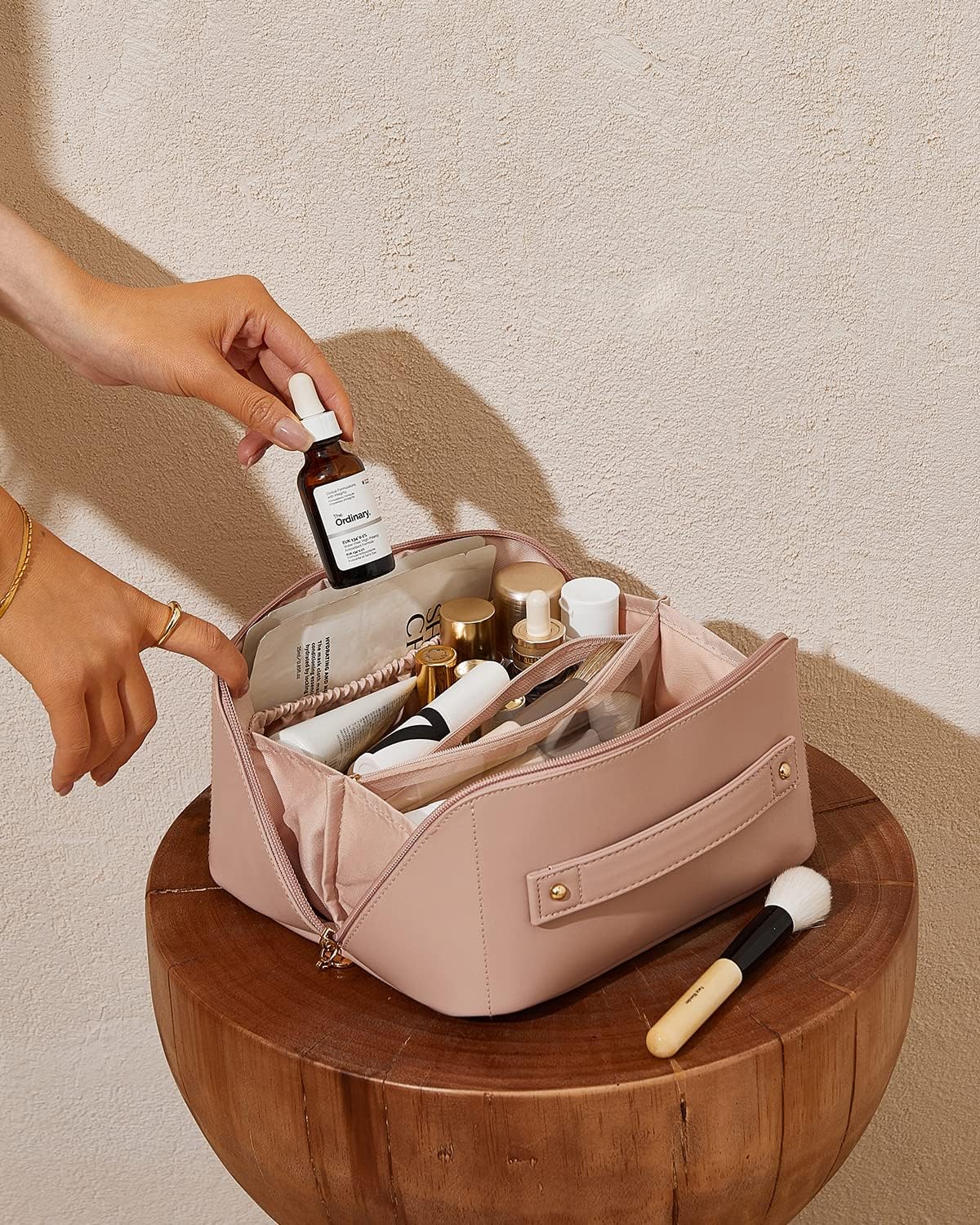 Travel Makeup Bag,Large Capacity Cosmetic Bags for Women,Waterproof Portable Pouch