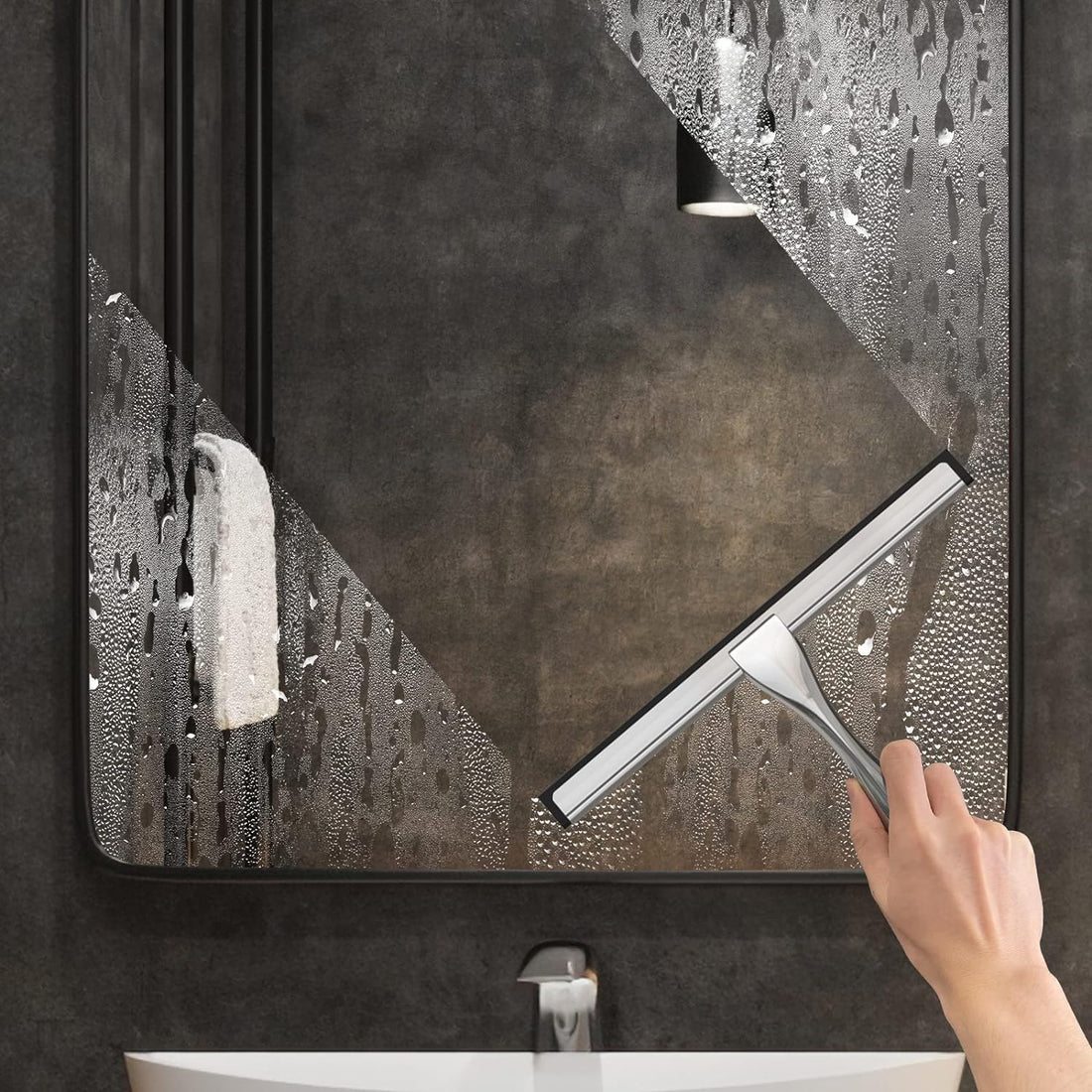 All-Purpose Stainless Steel Shower Squeegee – Silver Window & Mirror