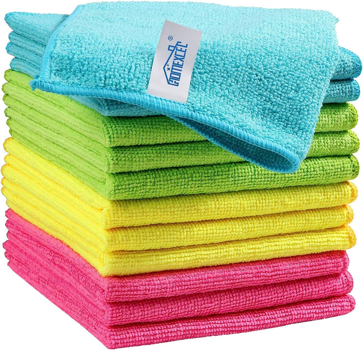 Microfiber Cleaning Cloths –  lint-free 12-Pack Reusable Towels, Lint-Free Sized