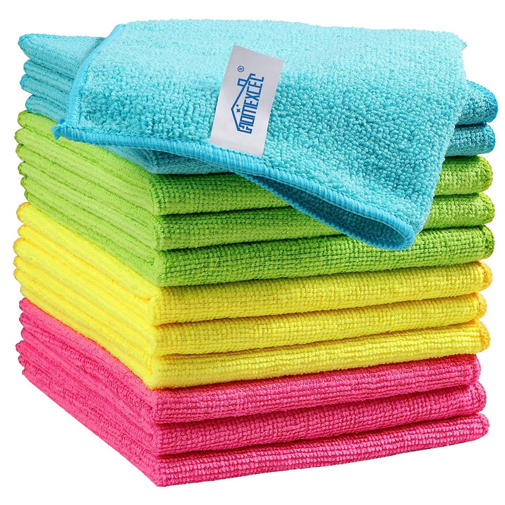 Microfiber Cleaning Cloths –  lint-free 12-Pack Reusable Towels, Lint-Free Sized