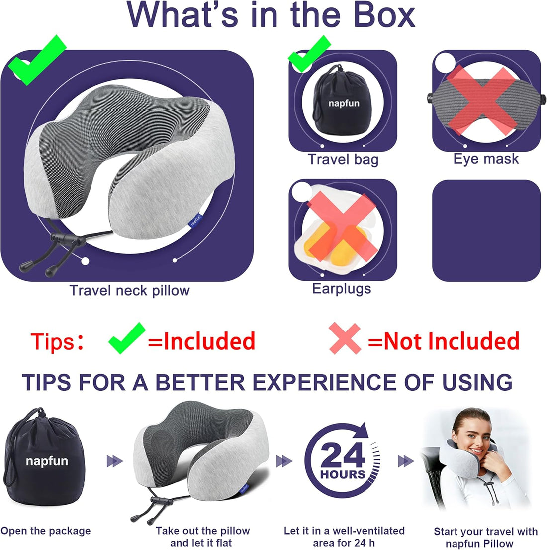 Memory Foam Travel Neck Pillow – Ergonomic Airplane Headrest