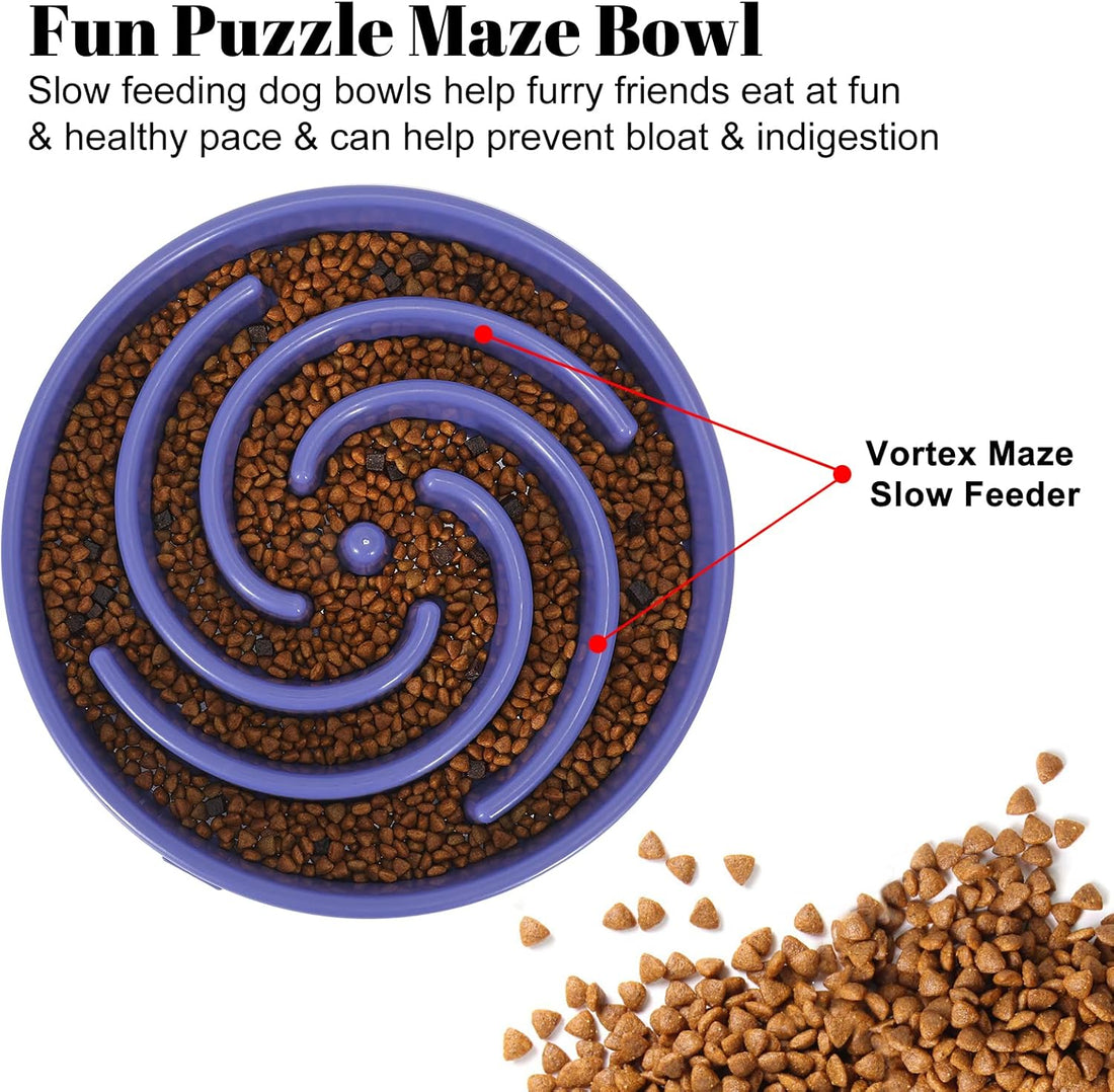 Slow Feeder Large Dog Bowl – Non-Slip Maze Puzzle Bowl for Medium & Large Dogs