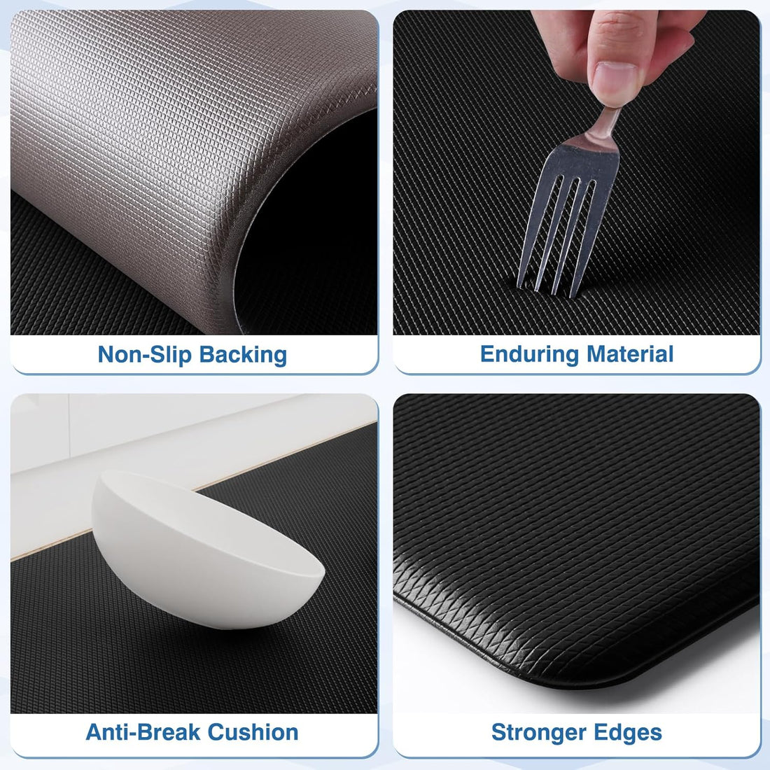 Kitchen Mats – 2PCS Cushioned Anti-Fatigue Non-Slip Rugs for Kitchen