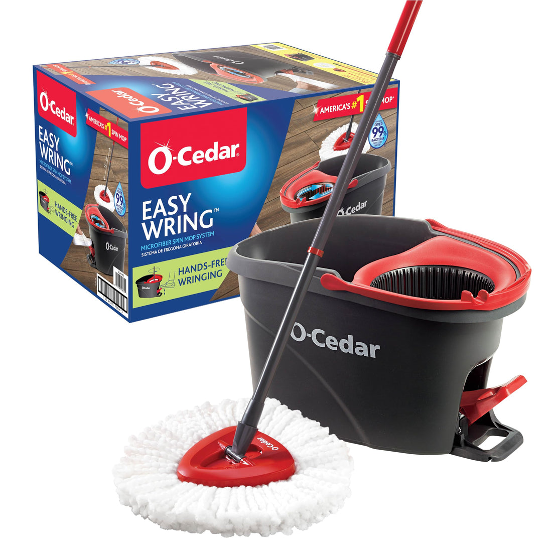 EasyWring Microfiber Spin Mop, Bucket Floor built-in wringer Cleaning System
