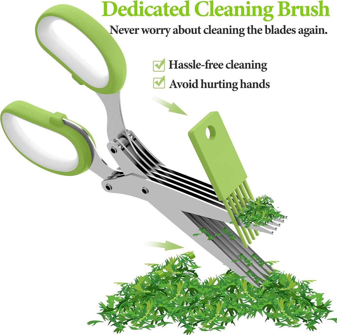 Upgraded Herb Scissors, Effortless Herb Shears Cutter Tool