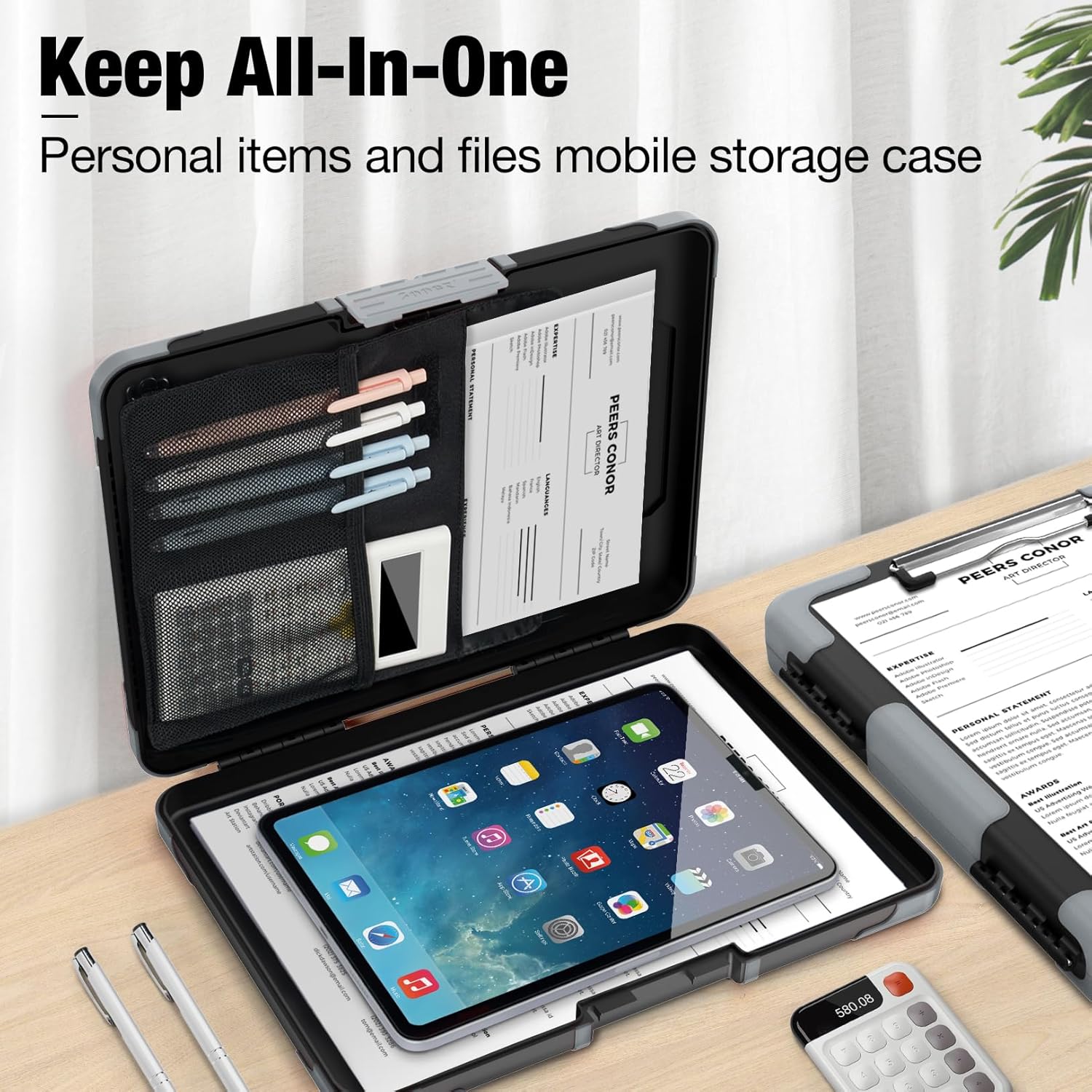 Heavy Duty Clipboard with Storage & Pen Pouch – Shockproof A4 Size