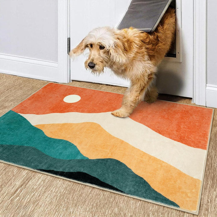 Living Room Rugs, Washable Area Rug 4x6 Rug for Bedroom Non Skip Low Pile