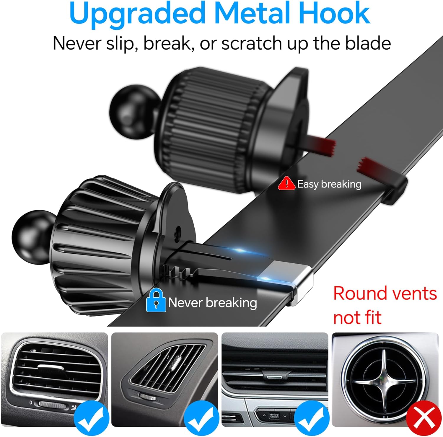 MagSafe Car Mount – 360° Magnetic Dash Phone Holder