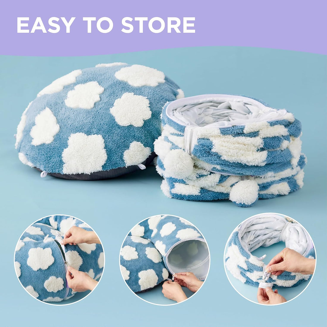 Cat Tunnel Bed for Indoor Cats – Cute Donut Tunnel