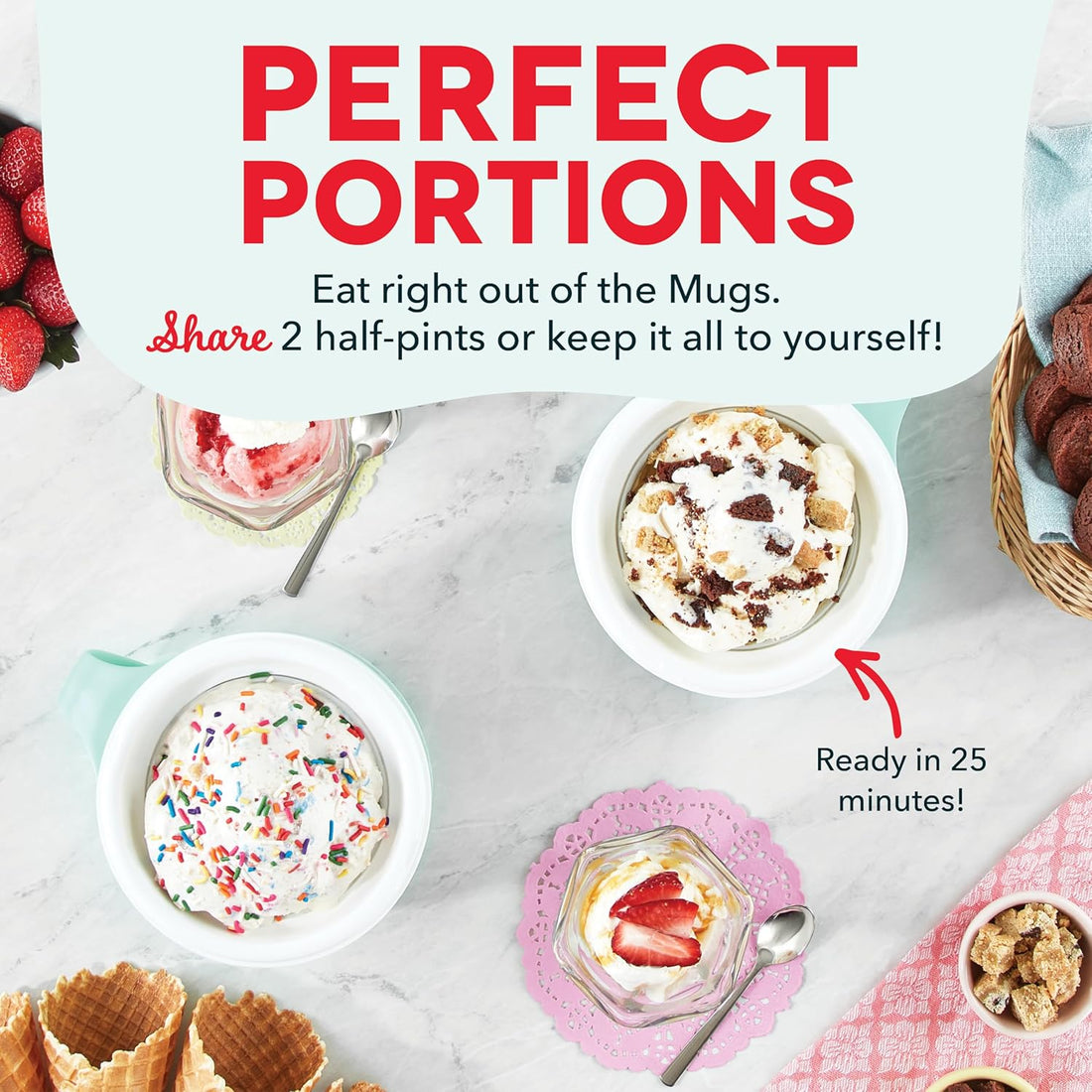 Soft Serve Ice Cream Maker – 2 Bowls, Frozen Yogurt & Sorbet