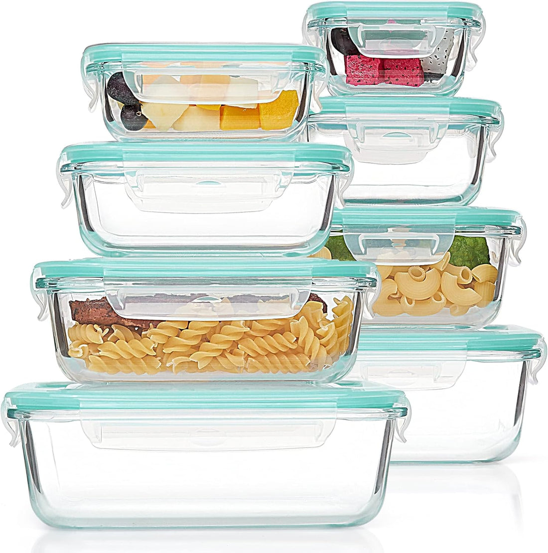 8-Pack Glass Food Storage Containers with Airtight Lids