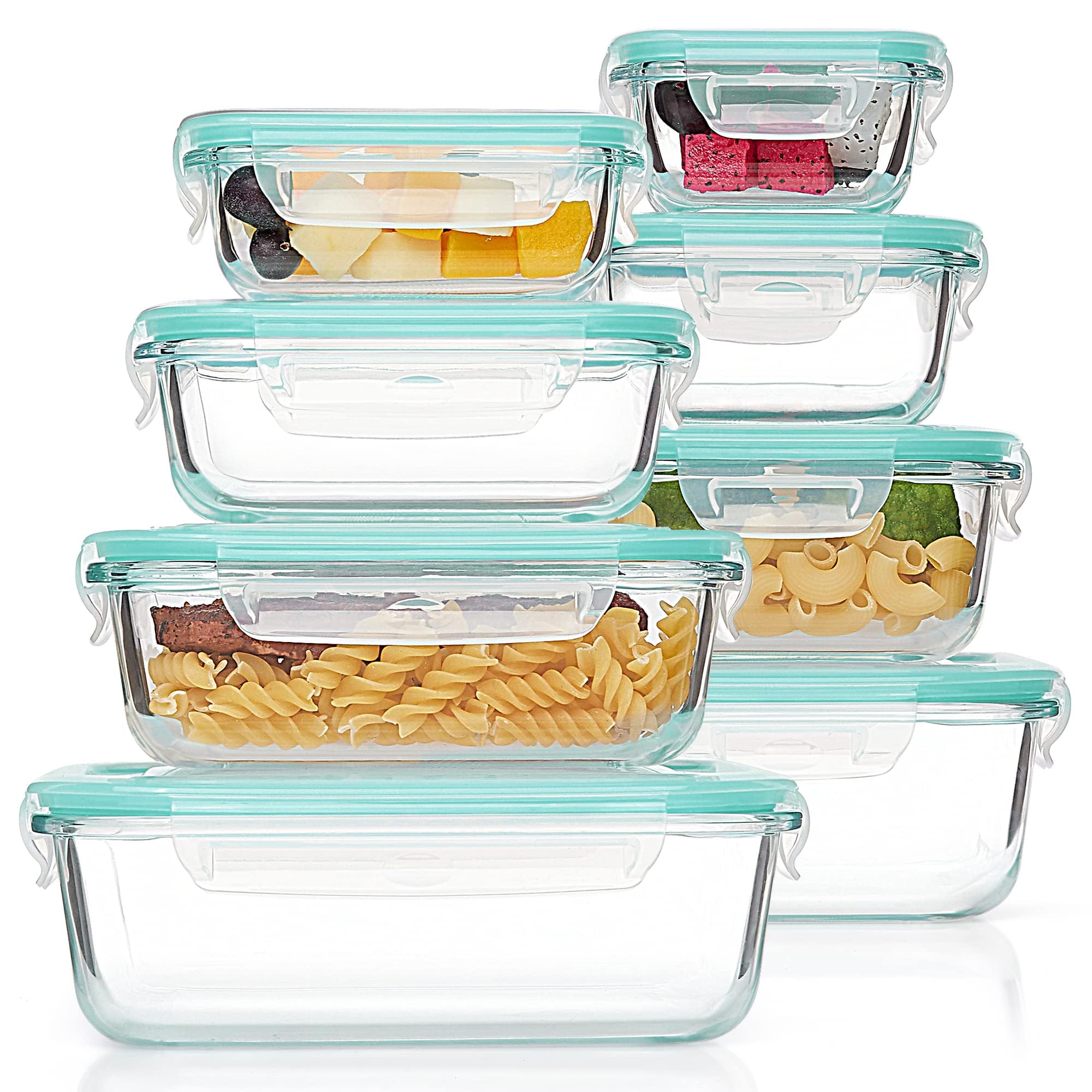8-Pack Glass Food Storage Containers with Airtight Lids