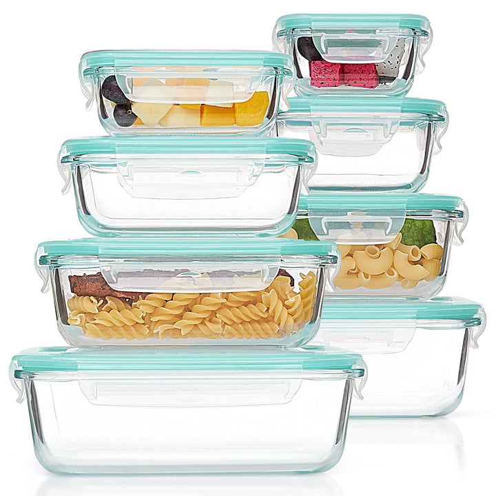 8-Pack Glass Food Storage Containers with Airtight Lids