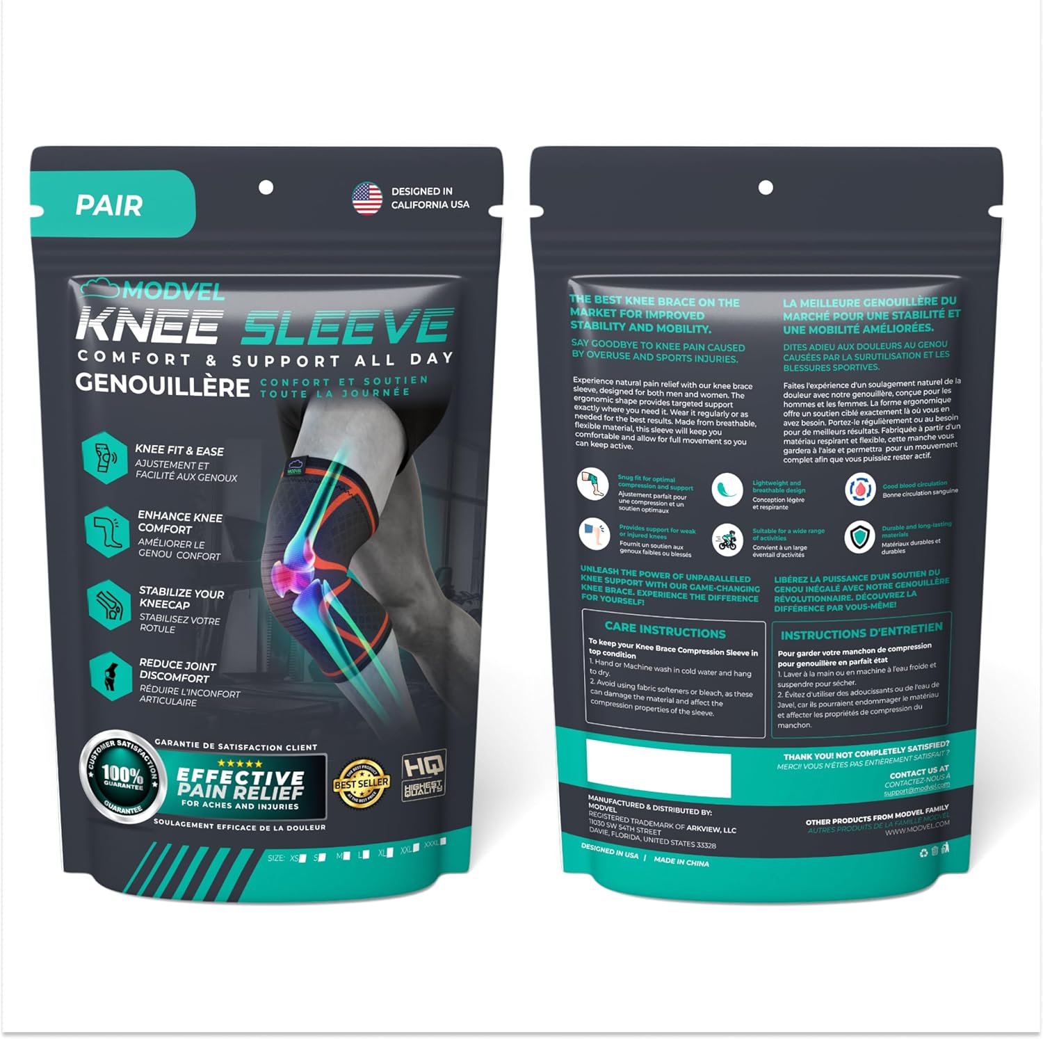 Compression Knee Brace 2-Pack – Pain Relief & Support Sleeves