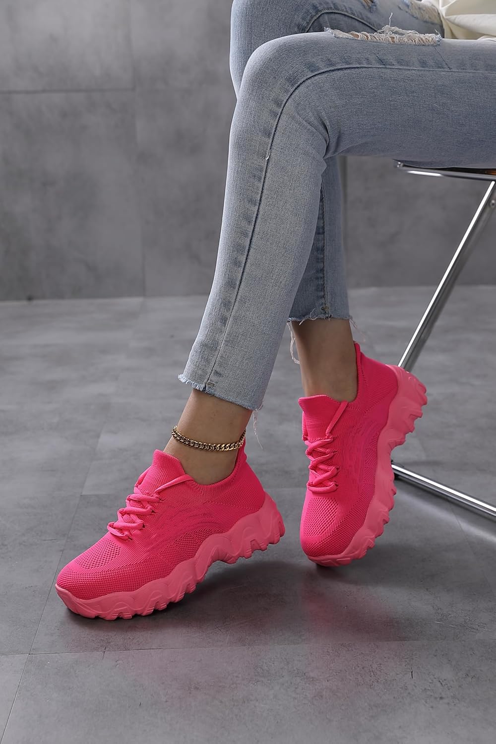 Women’s Lightweight Mesh Sneakers – Breathable Knit Tennis Shoes