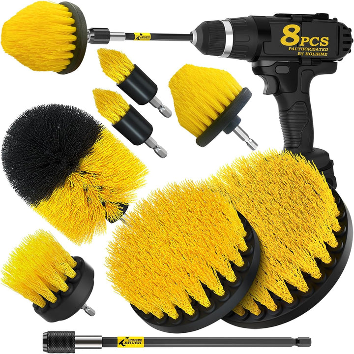 8 Piece Drill Brush Attachments Set – Power Scrubber with Attachment  Extension rod