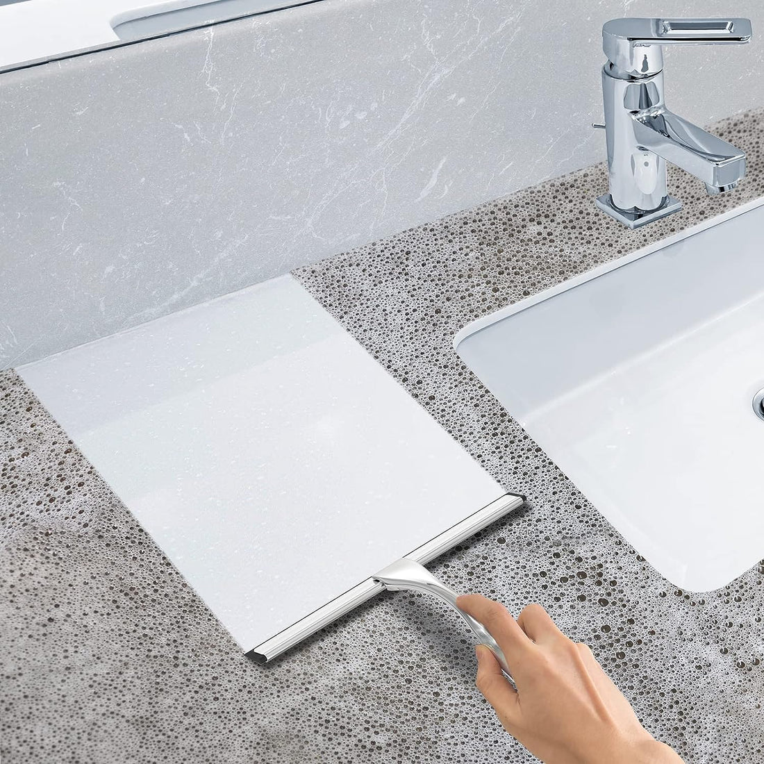 All-Purpose Stainless Steel Shower Squeegee – Silver Window & Mirror