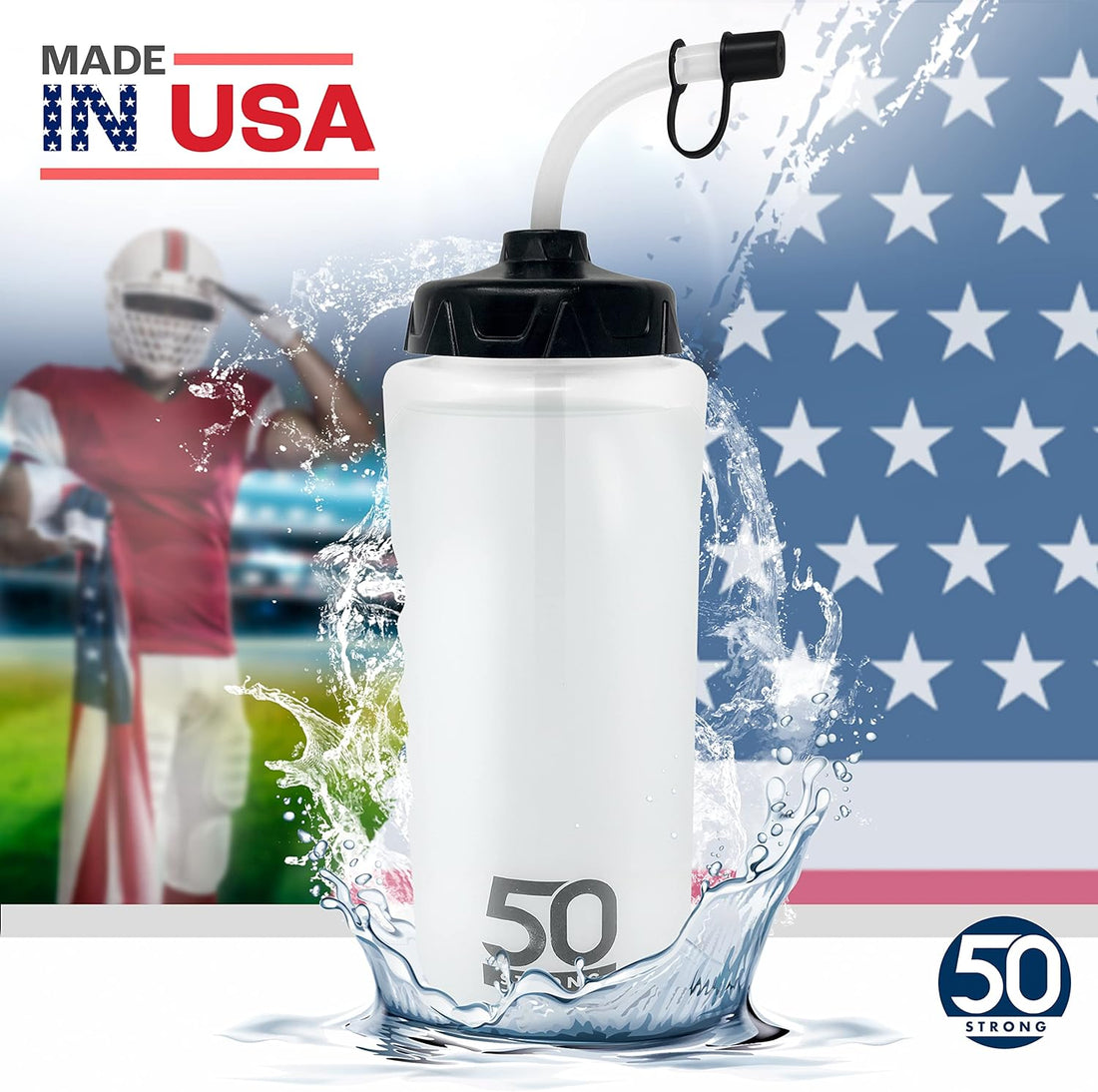 1L Sports Water Bottles with Straw & Grip – 2-Pack BPA-Free