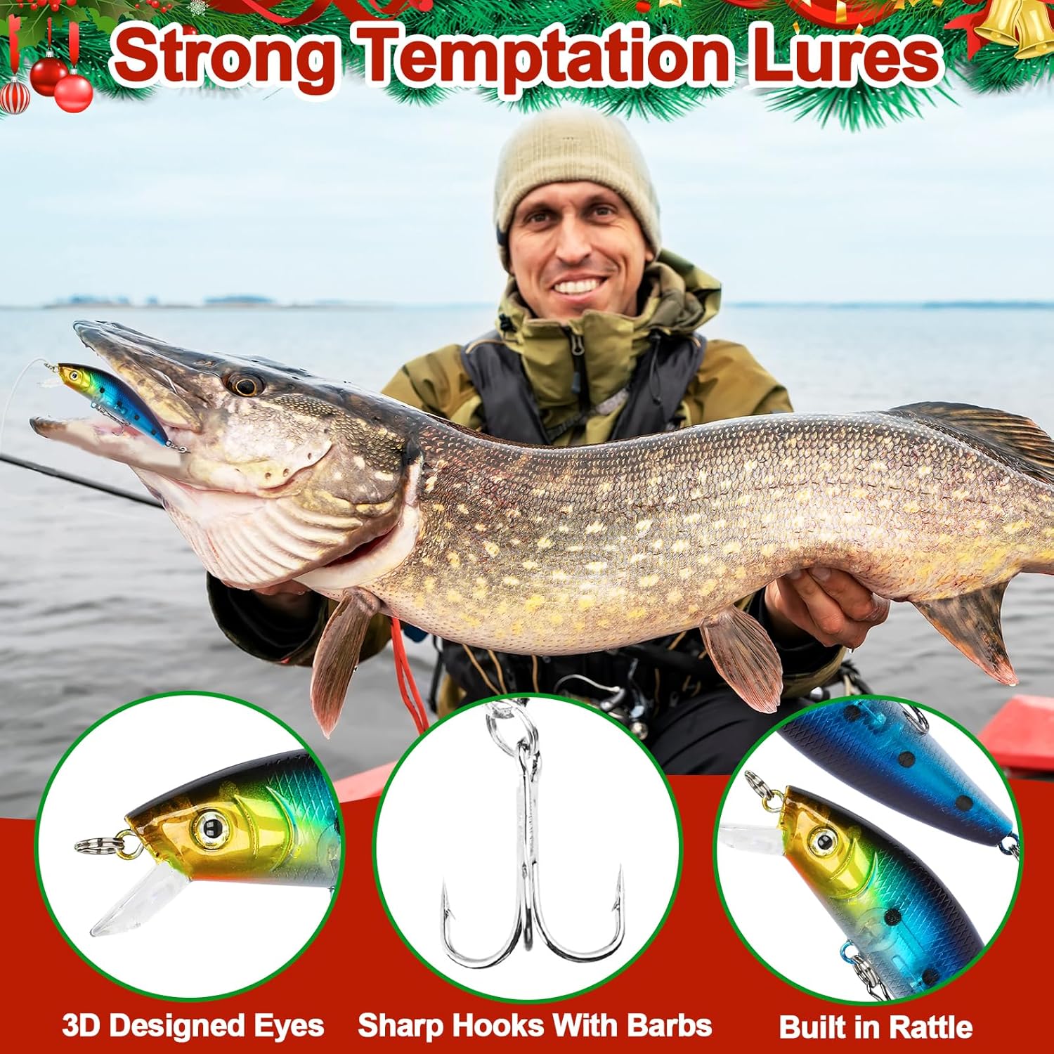 Fishing Advent Calendar 2025 – 24-Day Christmas Countdown with Lure Set
